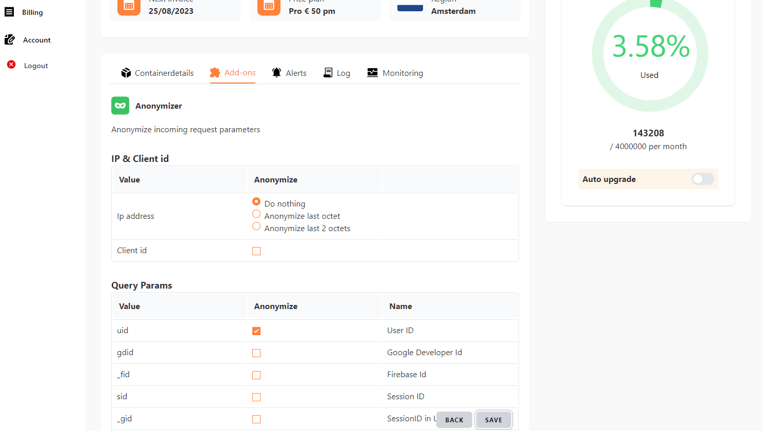 Anonymizer screenshot